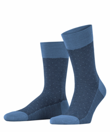 Herringbone dusty blue- Falke kousen zonder elastiek, speciaal voor de bloedsomloop, maat 47-48 (heren)