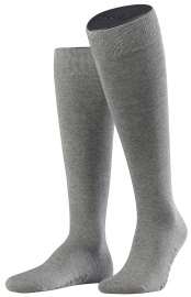 Family Knee - l.grey - katoenen kniekousen Falke, maat 39-42 (heren)