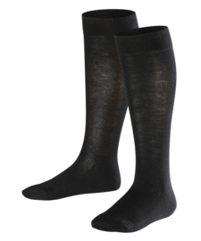 Family Knee - black - zwarte, katoenen kniekousen Falke, maat 35-38