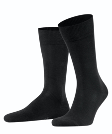 Family - black - zwarte, katoenen Falke kousen, maat 39-42 (heren)