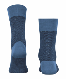Herringbone dusty blue- Falke kousen zonder elastiek, speciaal voor de bloedsomloop, maat 43-44 (heren)