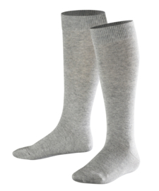 Family Knee - l.grey - grijze, katoenen kniekousen Falke, maat 39-42 (dames en tieners)