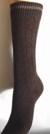 Cable - brown - dikke wintersokken met kabelpatroon Falke, maat 43-46