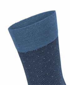 Herringbone dusty blue- Falke kousen zonder elastiek, speciaal voor de bloedsomloop, maat 45-46 (heren)