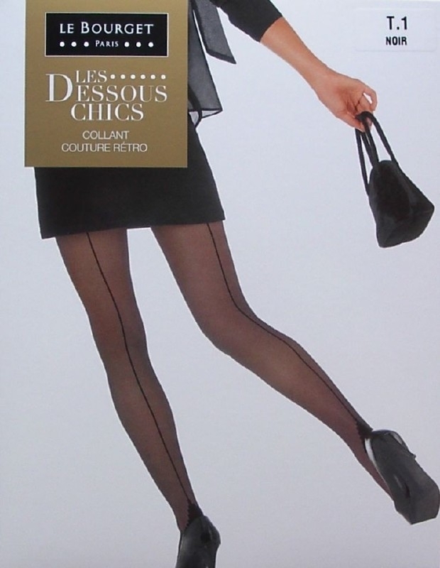 Couture Retro - zwarte naadkousen, panty's Le Bourget