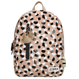 ZEBRA rugzak met naam | Dierenprint beige/zwart