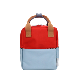 Sticky Lemon rugzak met naam | colourblocking | red hat + zissou blue