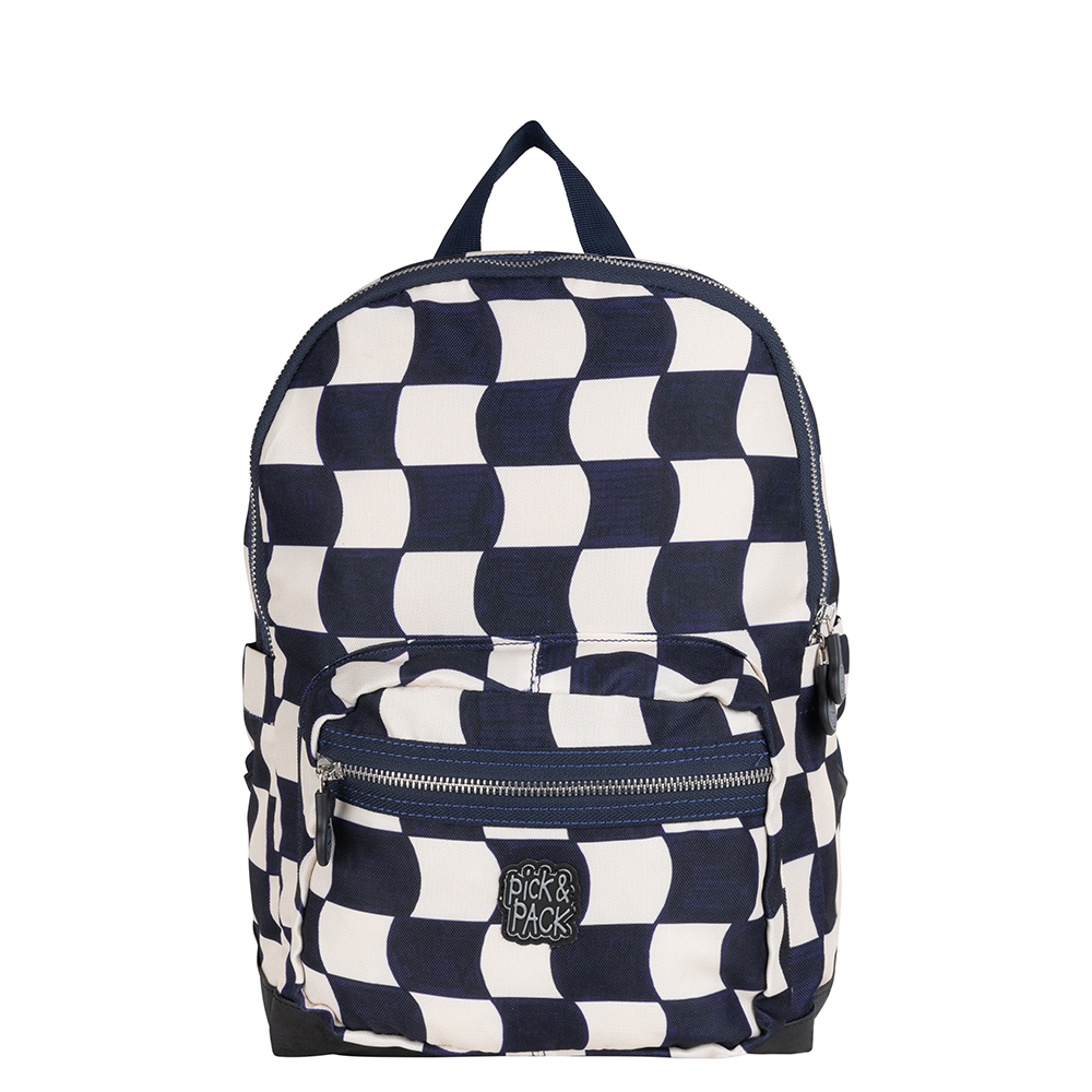 Rugzak met naam | M of L | Check it Out - Donkerblauw | Pick & Pack