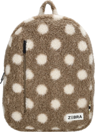 ZEBRA rugzak met naam | Taupe met witte stippen