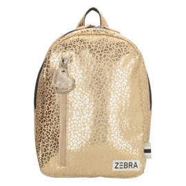 ZEBRA rugzak met naam | Gouden panterprint