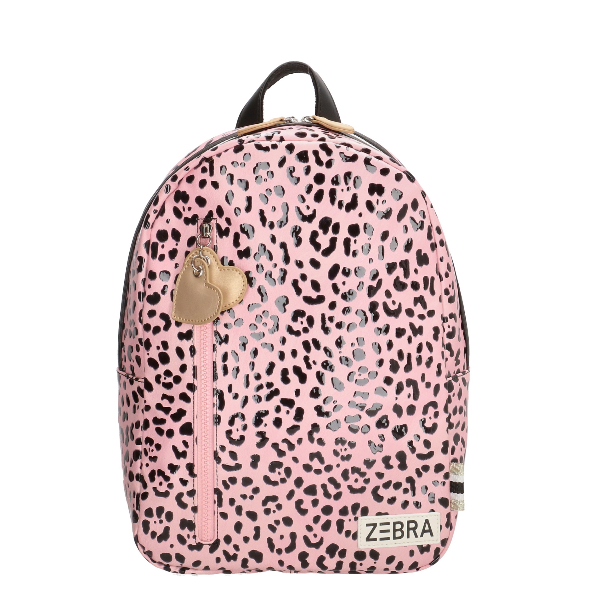 ZEBRA rugzak met naam | Girls - Panterprint roze/zwart