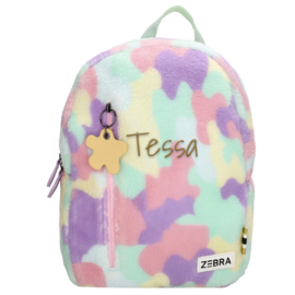 Teddy rugzak met naam | ZEBRA teddy multicolor