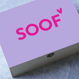 Knutseldoos met naam | Color Block - naam strak