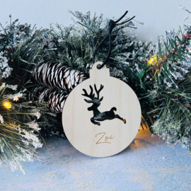 Kerstbal met naam | Mix rendier
