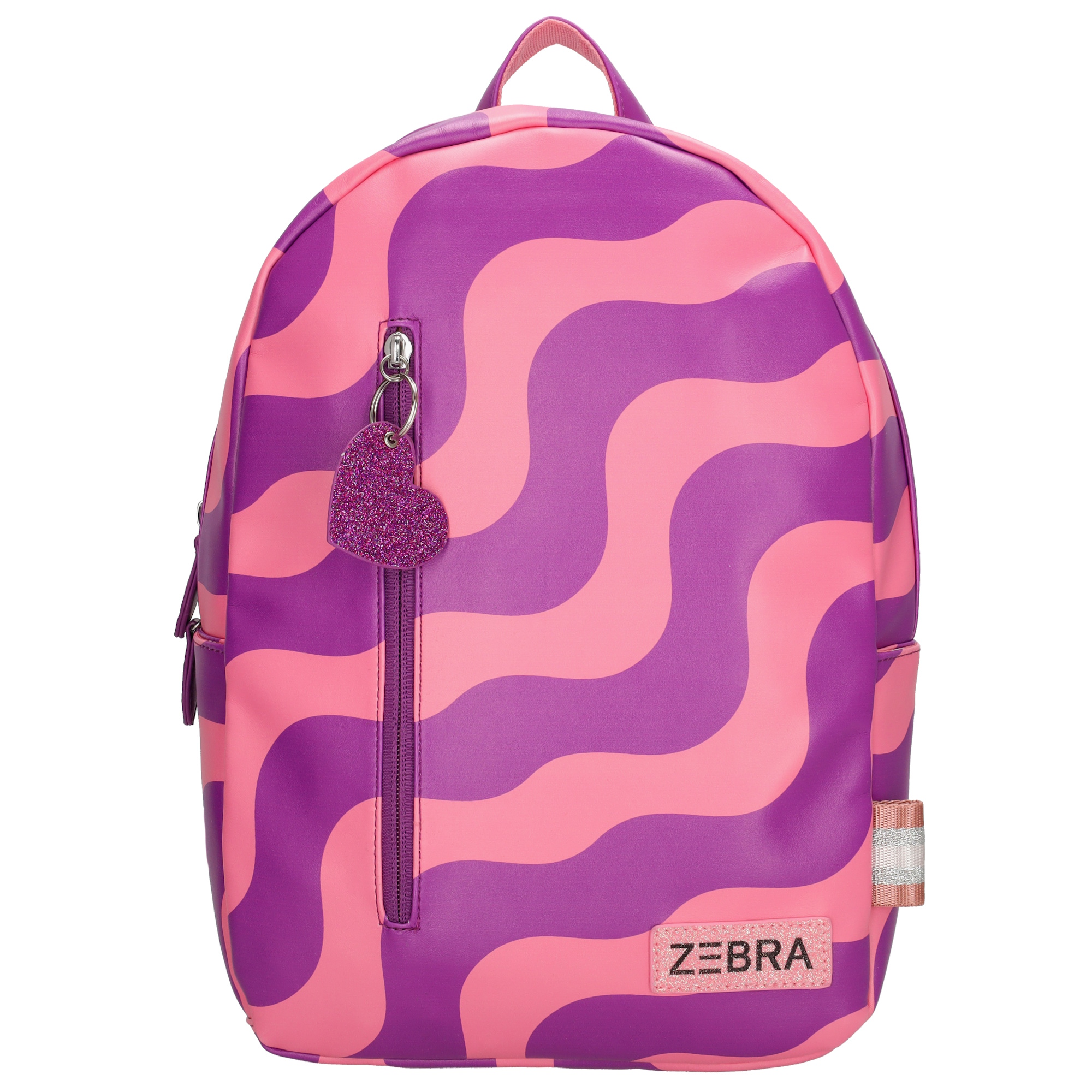 ZEBRA rugzak met naam | Paars/roze golven