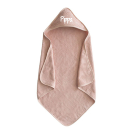 Badcape met naam - Blush - 75 x 75 cm | Mushie