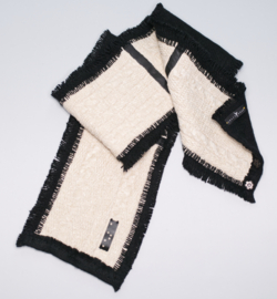 "Abelard" redesign cotton / wool  scarf with leather details