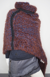 "Wabi-sabi III" hand knit poncho