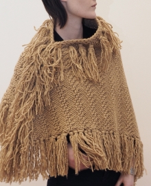 "Wabi-sabi VIII" hand knit poncho