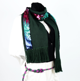 "Baham" wool - cotton scarf with sequins