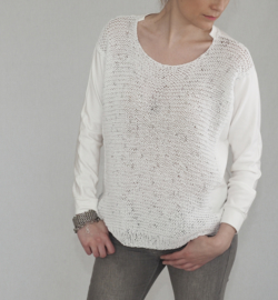 "Alkippe" handknit mixed sweater