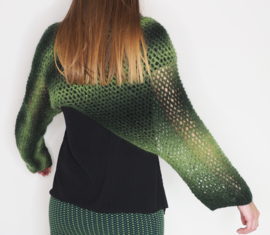 "Gaia" handknit  crop cowl sweater