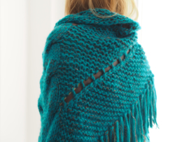 "Trian X" handknit shawl