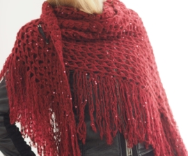"Trian XVI" hand crochet shawl