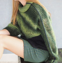 "Gaia" handknit  crop cowl sweater