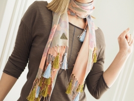 "Anthea I" printed pashmina scarf