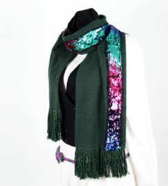 "Baham" wool - cotton scarf with sequins