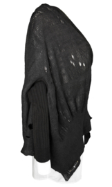 "Gienah" open knit asymmetric cardigan