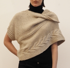 "Wabi-sabi IX" hand knit poncho