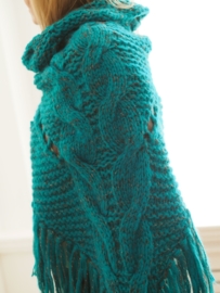 "Trian X" handknit shawl