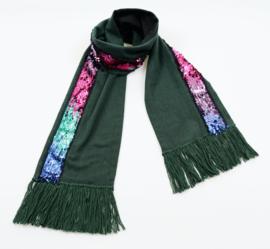 "Baham" wool - cotton scarf with sequins