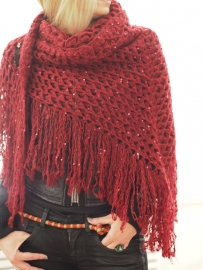 "Trian XVI" hand crochet shawl