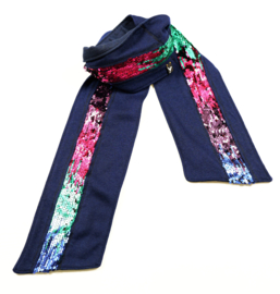 "Baham" wool - cotton scarf with sequins