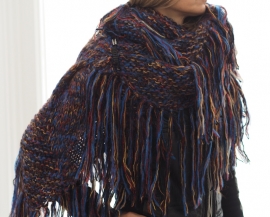 "Trian II" handknit shawl