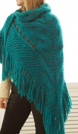 "Trian X" handknit shawl