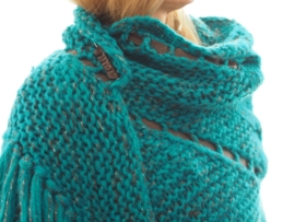 "Trian X" handknit shawl
