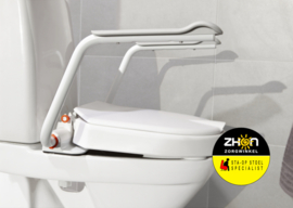 Hi-Loo toiletverhoger vast met armleuning - hoogte 5-10 cm