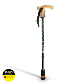 Flexyfoot wandelstok met kurken handvat - zwart/blauw