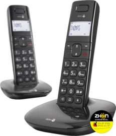 Doro Comfort 1010 draadloze duo telefoonset - zwart -  met grote toetsen