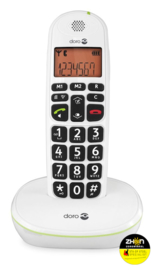 Doro PhoneEasy 100w draadloze telefoon - wit/zwart -  met grote toetsen