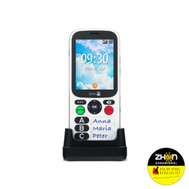 Doro Mobiele telefoon 780X 4G eenvoudig model - wit/zwart - senioren telefoon met alarmknop
