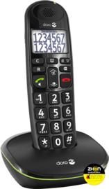 Doro PhoneEasy 110 draadloze duo telefoonset met sprekende cijfertoetsen - wit/zwart -  met grote toetsen