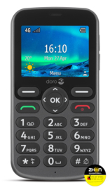 Doro Mobiele telefoon 5860 4G met sprekende toetsen - grijs/wit - senioren telefoon met alarmknop