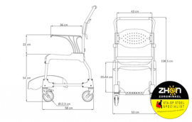 Mobiele douche- en toiletstoel