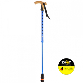 Flexyfoot wandelstok met kurken handvat - zwart/blauw