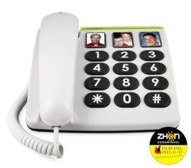 Doro PhoneEasy 331ph seniorentelefoon met 3 fotoknoppen - wit -  met grote toetsen